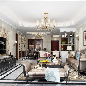欧式 客厅 客餐厅