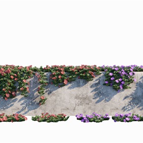 现代 藤蔓 绿植縢蔓植物墙日中花冰花果