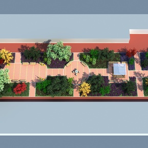 现代 花园 屋顶花园