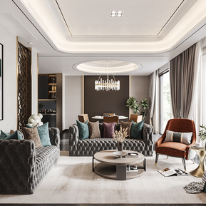 轻奢 客餐厅 客厅