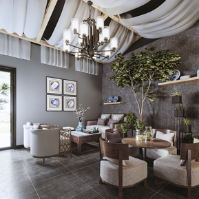 新中式 奶茶店 饮品区