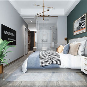 轻奢 卧室 客厅  主卧