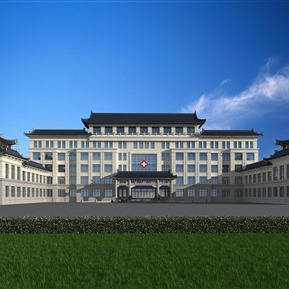 中式 医院建筑 中医医院养老院康复中心办公楼