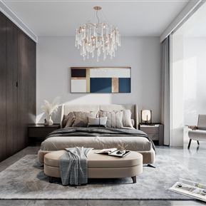 现代 卧室 卧室阳台