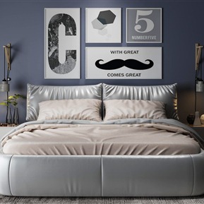 现代 双人床  床组合