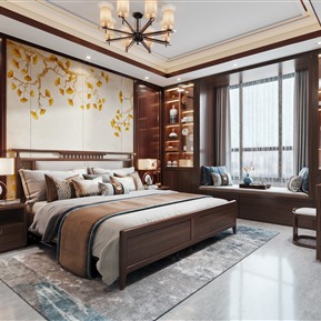 新中式 卧室 主卧室