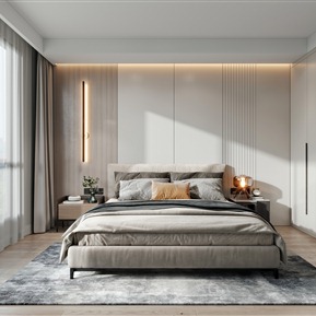 现代 卧室 主卧室