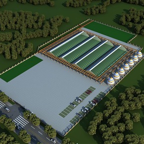 现代 厂房 厂区鸟瞰