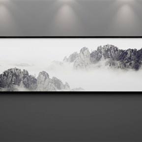 新中式 风景画 水墨山水意境景横幅装饰画