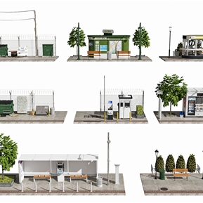 现代 室外小品 街道设施