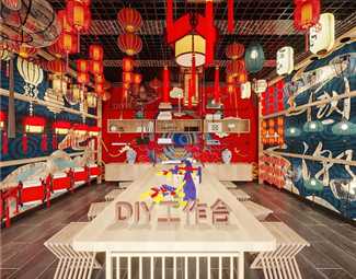 新中式 手工店 国潮宫灯手工灯笼店全景