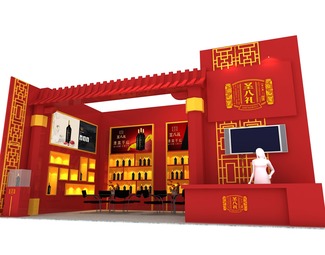 新中式展览展示展台模型