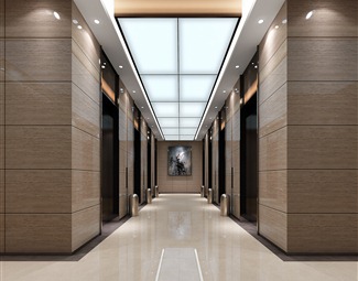 现代办公楼电梯间