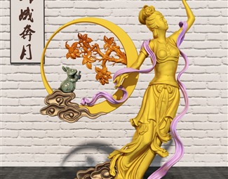 新中式女性雕塑