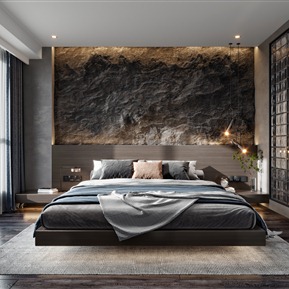 现代 卧室 主卧室