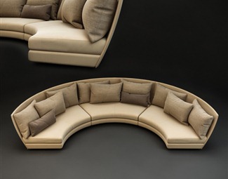 现代现代弧形沙发3d模型下载