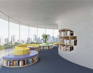 现代图书阅览室空间