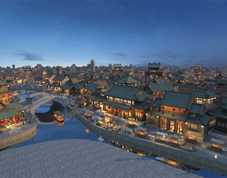 中式 古建 古建夜景