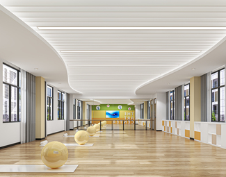 现代白色铝方通吊顶