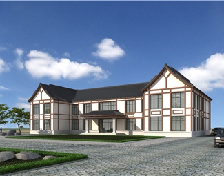 新中式坡屋顶办公楼