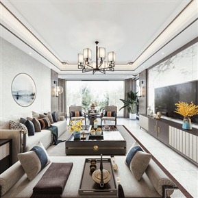 新中式 客餐厅 客厅餐厅