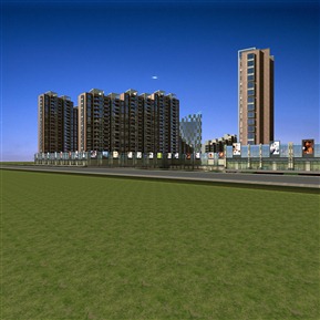 现代 住宅区 小区住宅楼