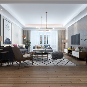 北欧 客厅 客餐厅