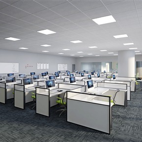 现代 公共办公区 办公室 员工办公室 敞开办公室 办公桌椅 休闲桌椅 办公用品