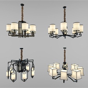 新中式 吊灯 吊灯组合