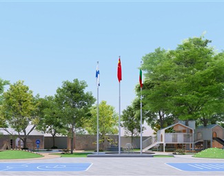现代 园林景观 幼儿园生态园林