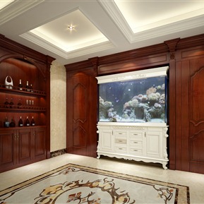 简欧 鱼缸 门厅鱼缸