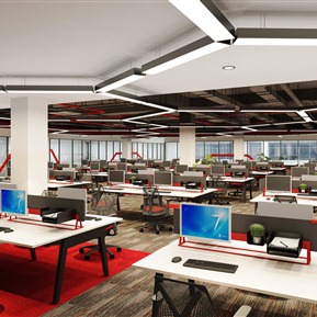 现代 公共办公区 过道员工区