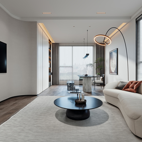 现代 书房 书房茶室休息区