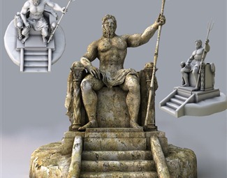 欧式海神波塞冬雕像