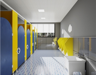 现代公共卫生间拖把池