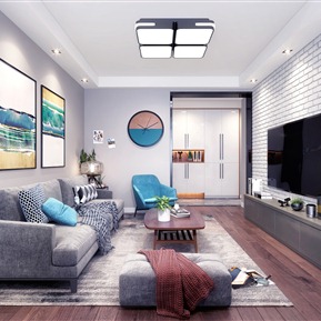 北欧 客厅 客餐厅厨房