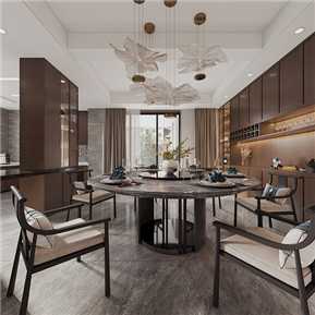 新中式 餐厅 餐厅全景