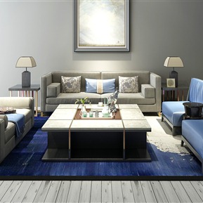 新中式 沙发茶几组合