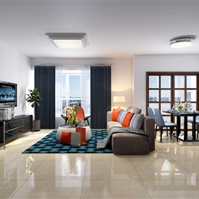 现代 客餐厅 客厅餐厅