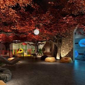 新中式 休闲区 娱乐休闲区餐饮