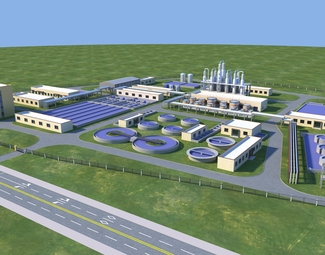 现代污水厂建筑