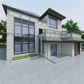 简欧 别墅 别墅外观全景漫游