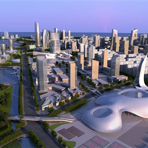 现代 鸟瞰图 办公楼