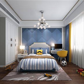 现代 儿童房 男孩房卧室
