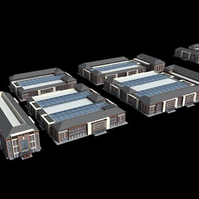 新中式 厂房 商贸园物流园商业