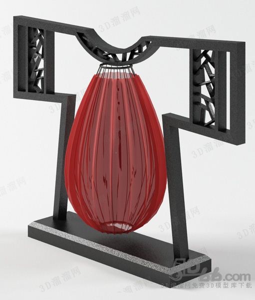 新中式宫灯3d模型下载