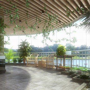 现代 阳台 超大花园阳台