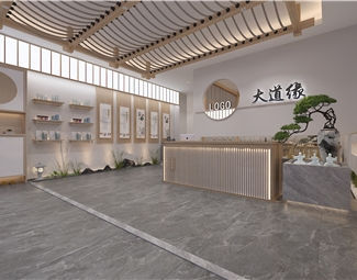 新中式茶楼背景墙