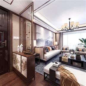 新中式 客餐厅 客餐厅全景