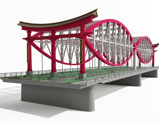 现代跨河大桥